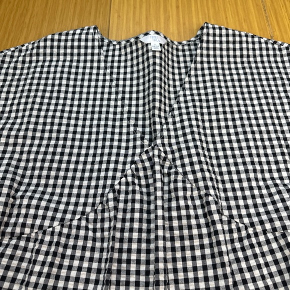 Women’s Time and Tru V-Neck Tiered Dress Black White Size Large 12-14 - Picture 4 of 7